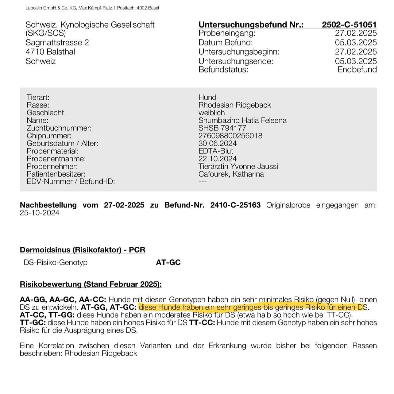 Der Dermoid Sinus Test